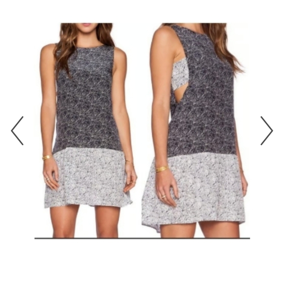 Amour Vert Dresses & Skirts - Amour Vert Silk Navy and White Abstract Mini Dress XS